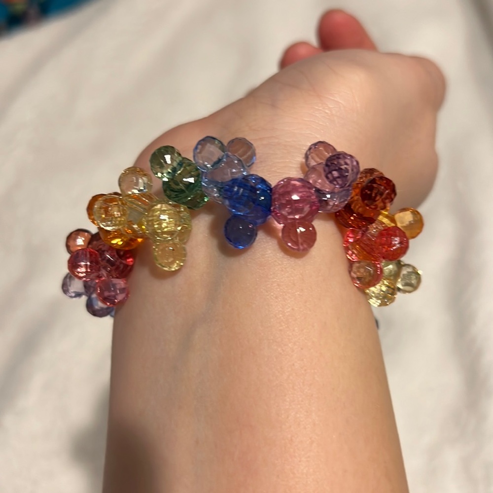 Mickey Mouse plastic head elastic colorful bracelet